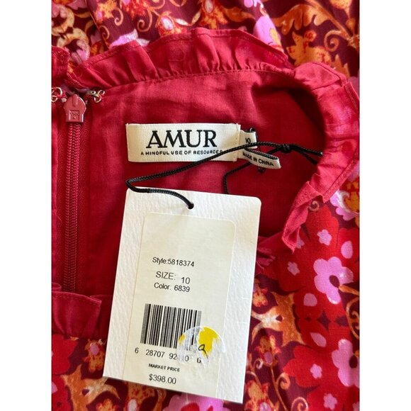 AMUR Codi Voile Paisley Mini Dress Rosewood Kaleidoscope Paisley Womens Size 10 - Picture 8 of 8